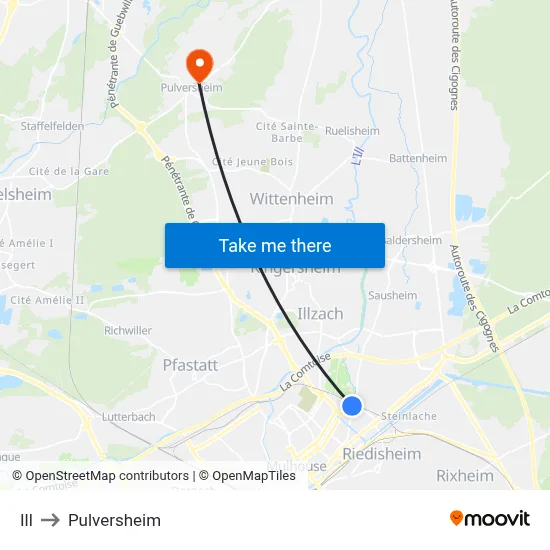 Ill to Pulversheim map