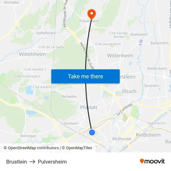 Brustlein to Pulversheim map