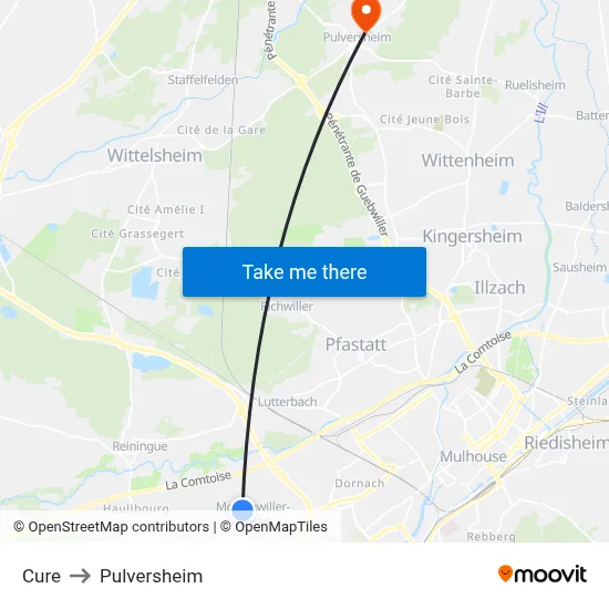 Cure to Pulversheim map