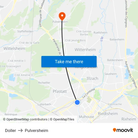 Doller to Pulversheim map