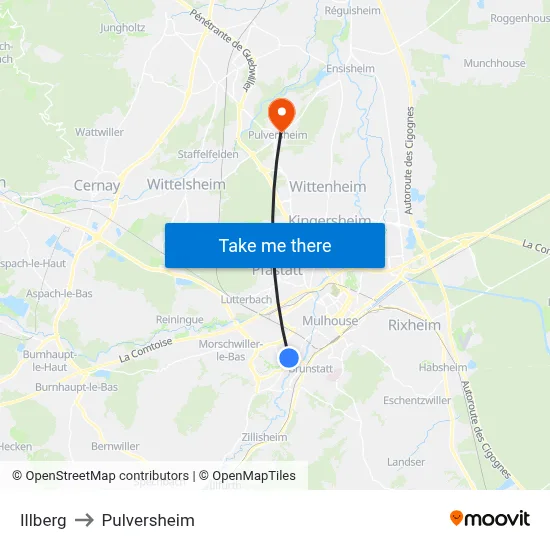 Illberg to Pulversheim map