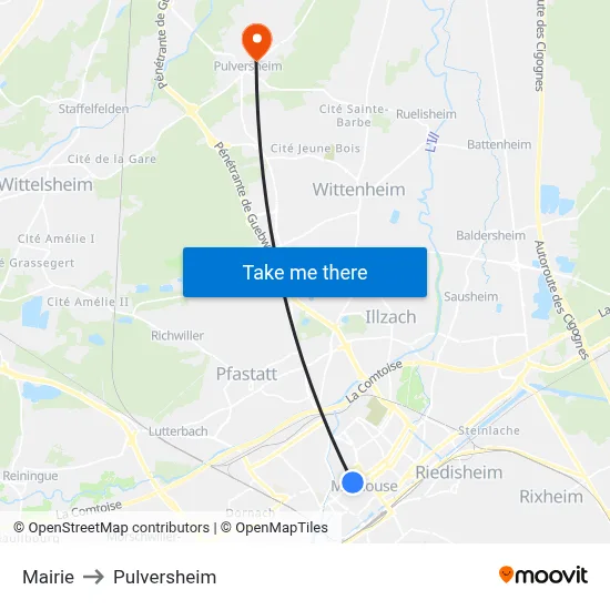 Mairie to Pulversheim map
