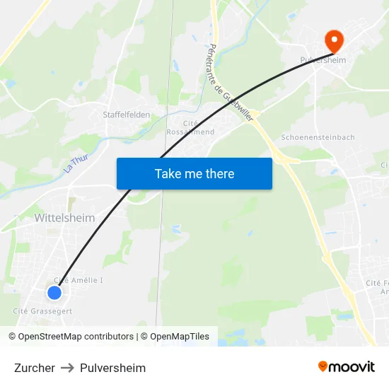 Zurcher to Pulversheim map