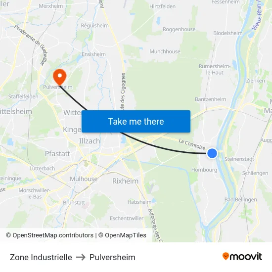 Zone Industrielle to Pulversheim map