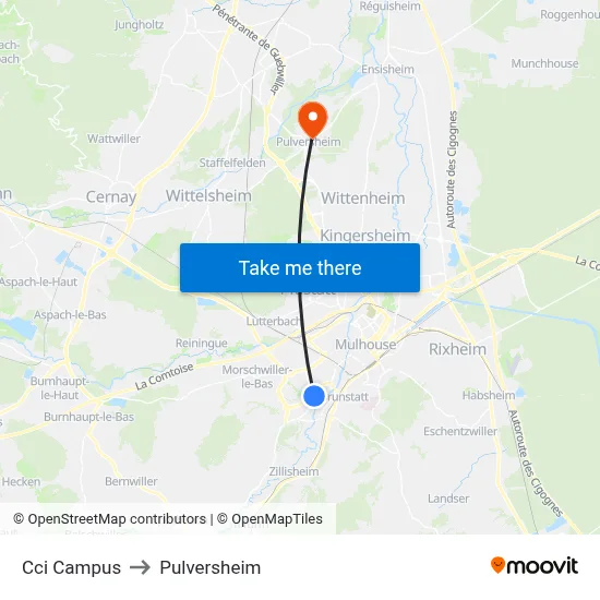 Cci Campus to Pulversheim map