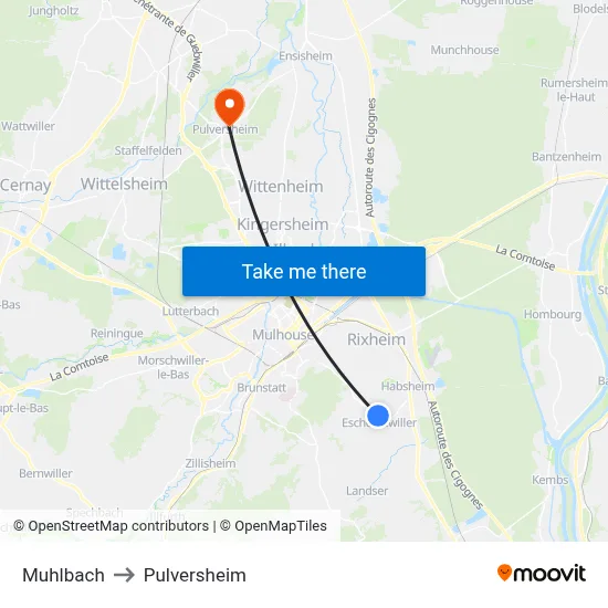 Muhlbach to Pulversheim map