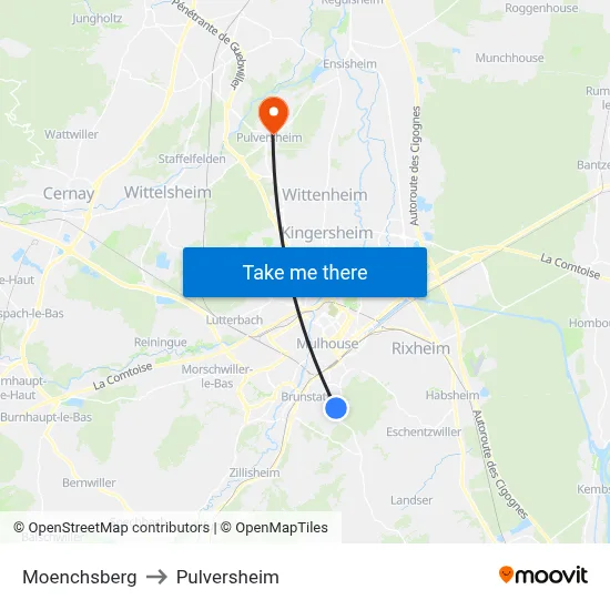 Moenchsberg to Pulversheim map