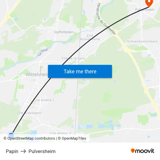 Papin to Pulversheim map