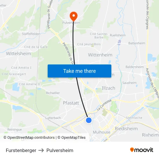 Furstenberger to Pulversheim map
