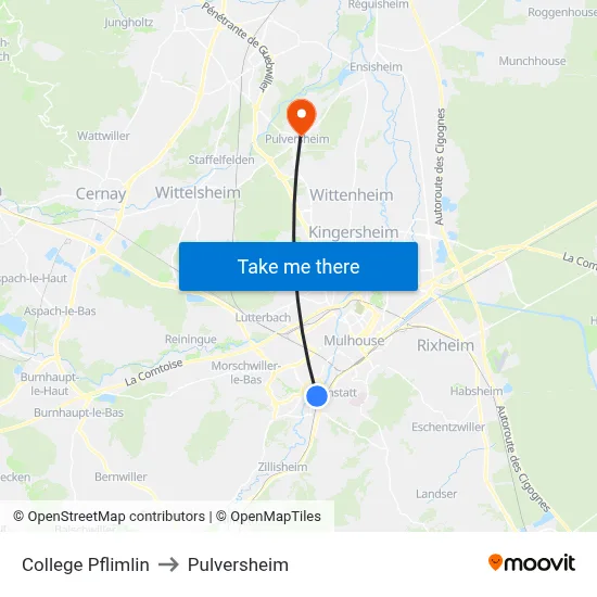 College Pflimlin to Pulversheim map