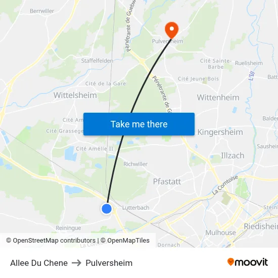 Allee Du Chene to Pulversheim map