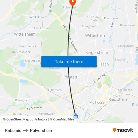 Rabelais to Pulversheim map