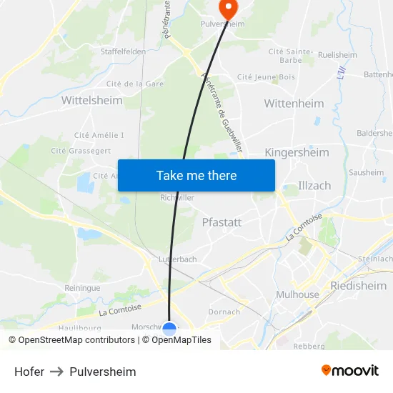 Hofer to Pulversheim map
