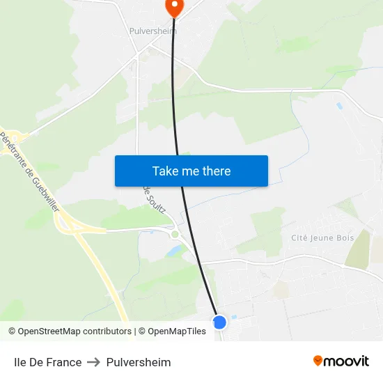 Ile De France to Pulversheim map