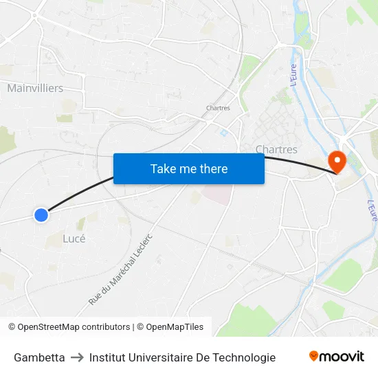 Gambetta to Institut Universitaire De Technologie map