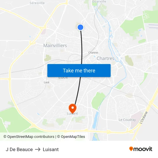 J De Beauce to Luisant map