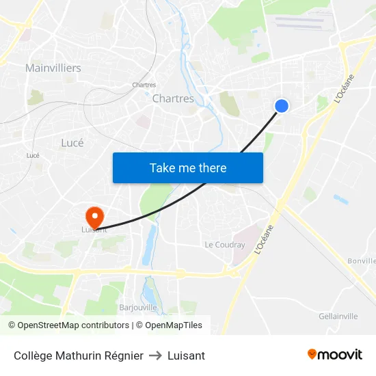 Collège Mathurin Régnier to Luisant map