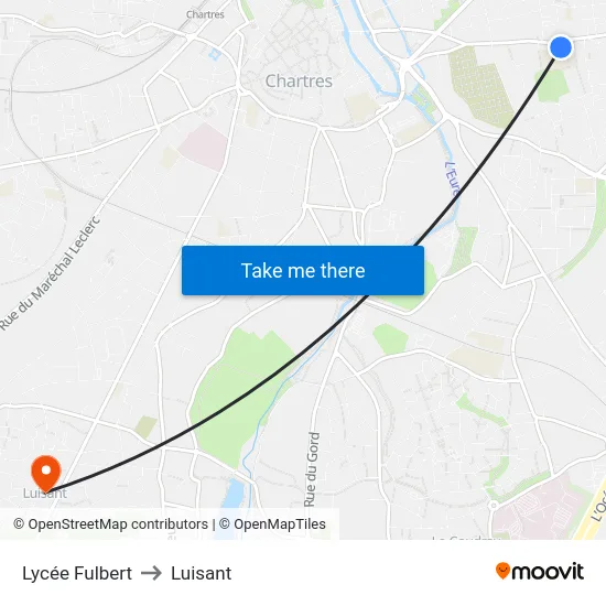 Lycée Fulbert to Luisant map
