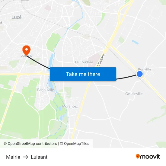 Mairie to Luisant map