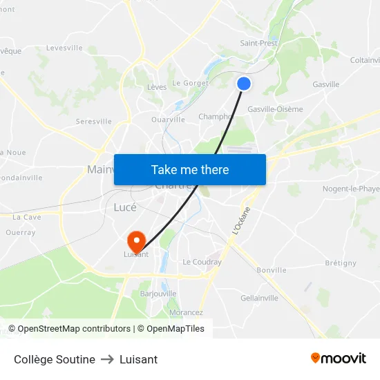 Collège Soutine to Luisant map