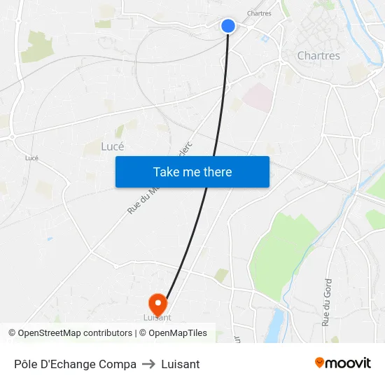 Pôle D'Echange Compa to Luisant map