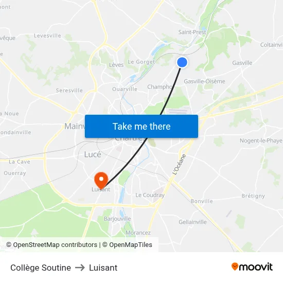 Collège Soutine to Luisant map