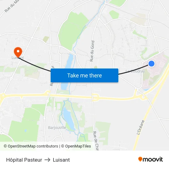 Hôpital Pasteur to Luisant map