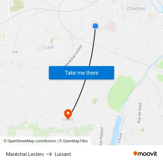 Maréchal Leclerc to Luisant map