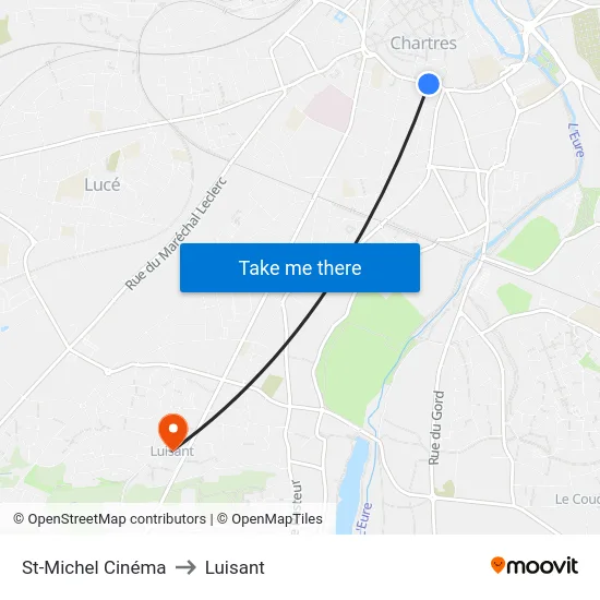 St-Michel Cinéma to Luisant map