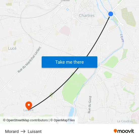 Morard to Luisant map
