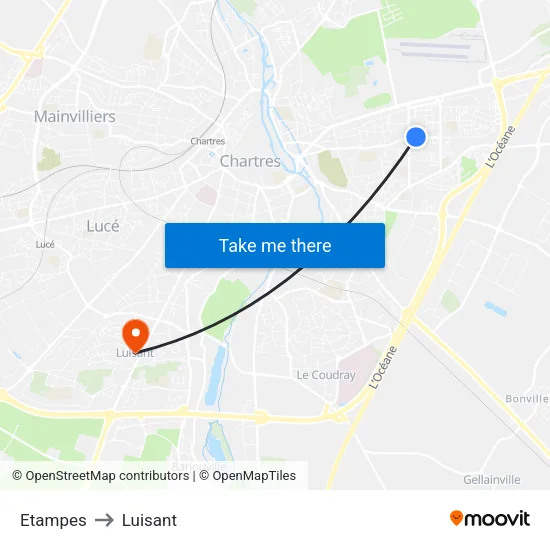 Etampes to Luisant map