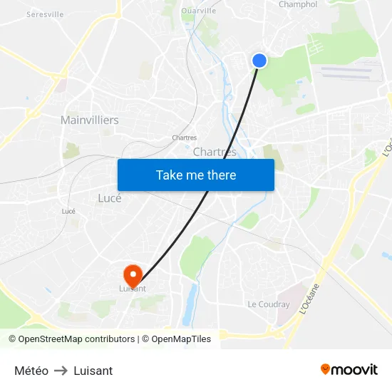 Météo to Luisant map