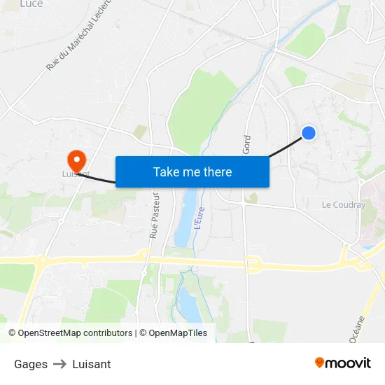 Gages to Luisant map
