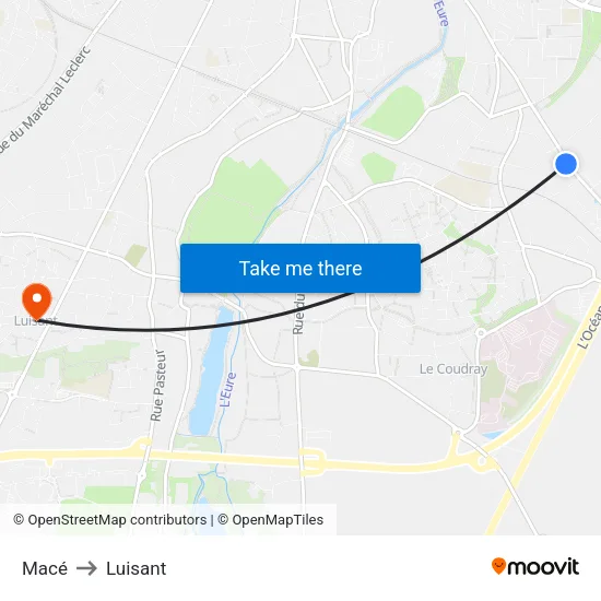 Macé to Luisant map