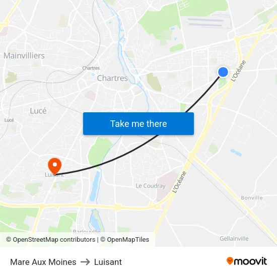 Mare Aux Moines to Luisant map
