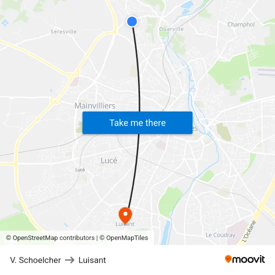 V. Schoelcher to Luisant map
