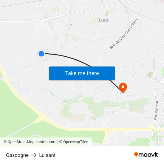 Gascogne to Luisant map
