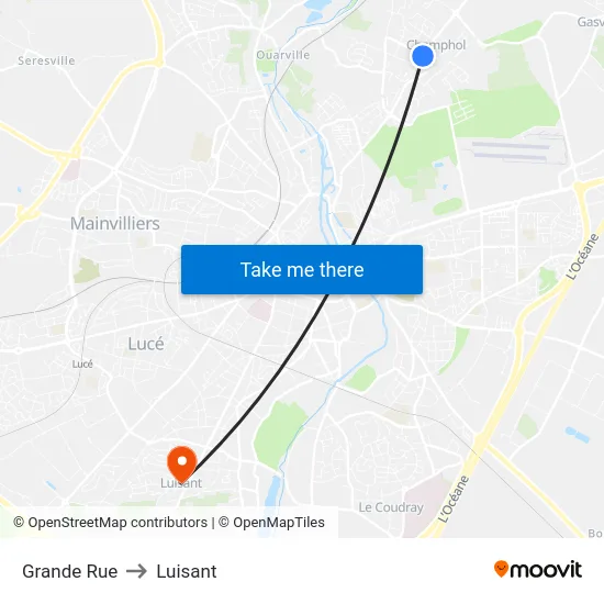 Grande Rue to Luisant map