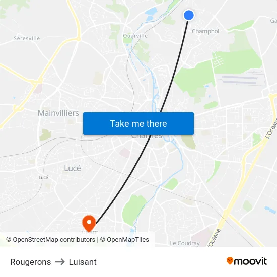 Rougerons to Luisant map