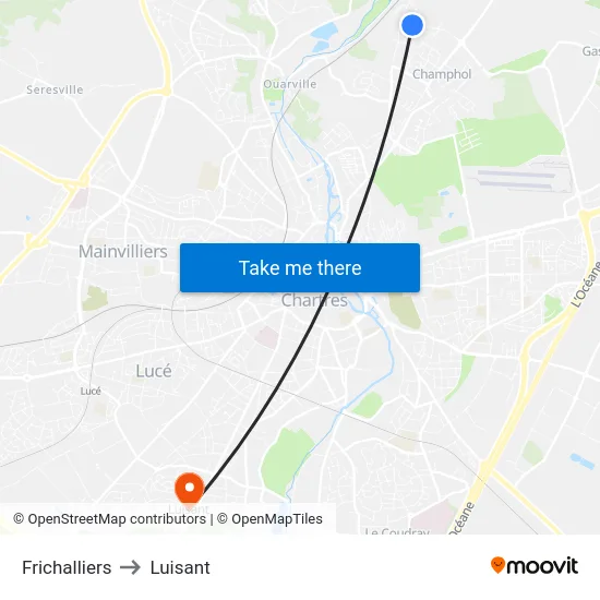 Frichalliers to Luisant map