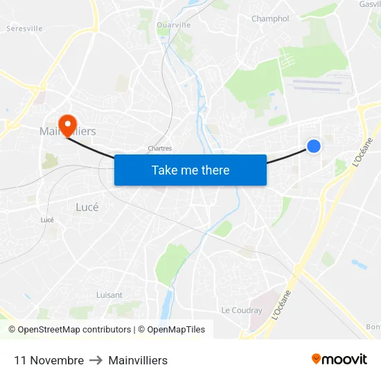11 Novembre to Mainvilliers map