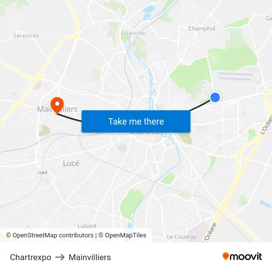 Chartrexpo to Mainvilliers map