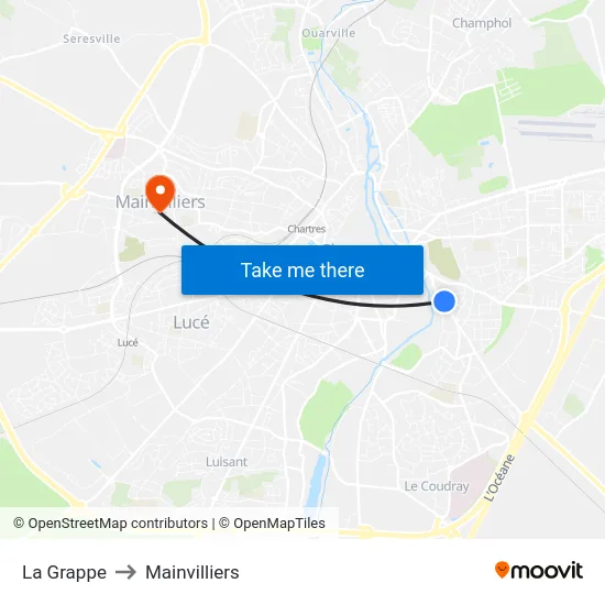 La Grappe to Mainvilliers map