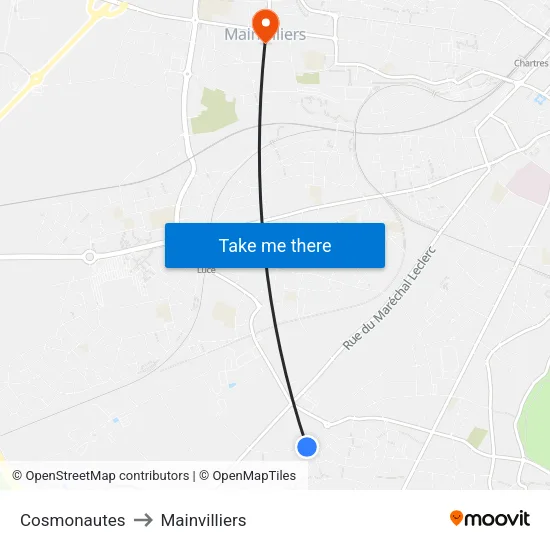 Cosmonautes to Mainvilliers map