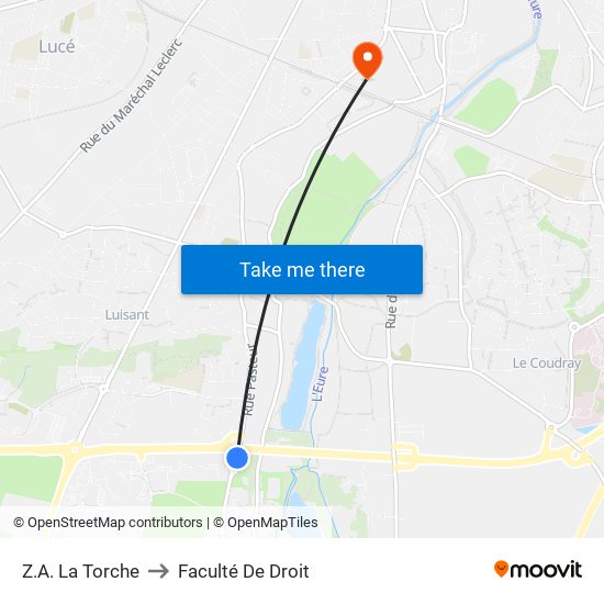 Z.A. La Torche to Faculté De Droit map