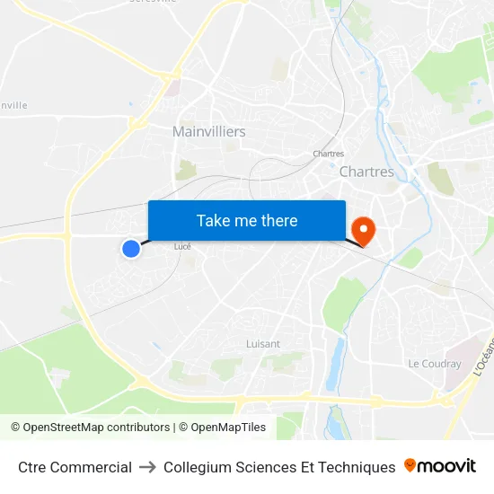Ctre Commercial to Collegium Sciences Et Techniques map