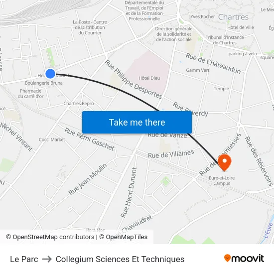 Le Parc to Collegium Sciences Et Techniques map
