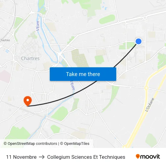 11 Novembre to Collegium Sciences Et Techniques map