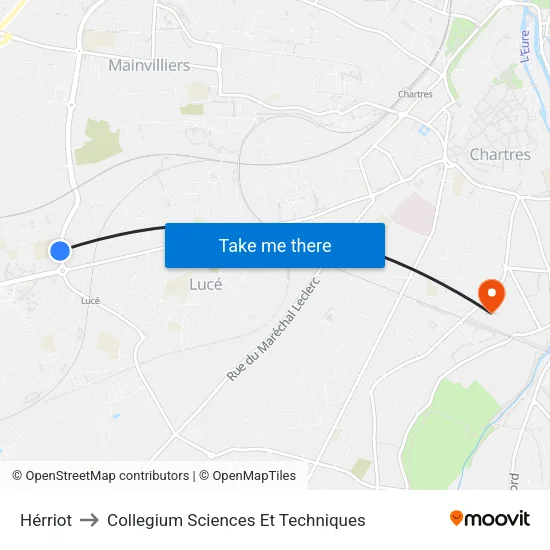 Hérriot to Collegium Sciences Et Techniques map
