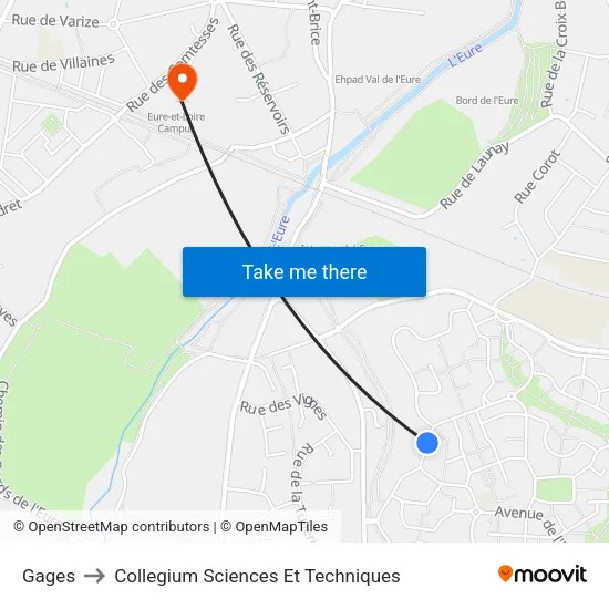 Gages to Collegium Sciences Et Techniques map